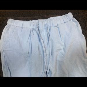 Drawstring cotton 2X blue pants